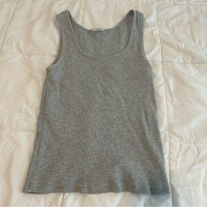 Gray Ribbed Tank Top